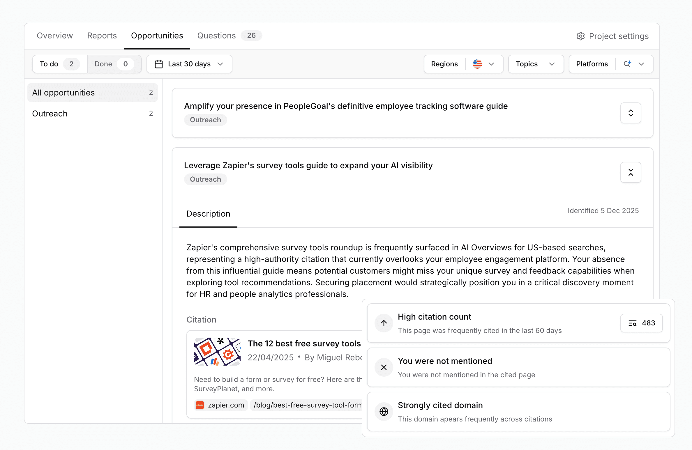 Get actionable recommendations with Opportunities