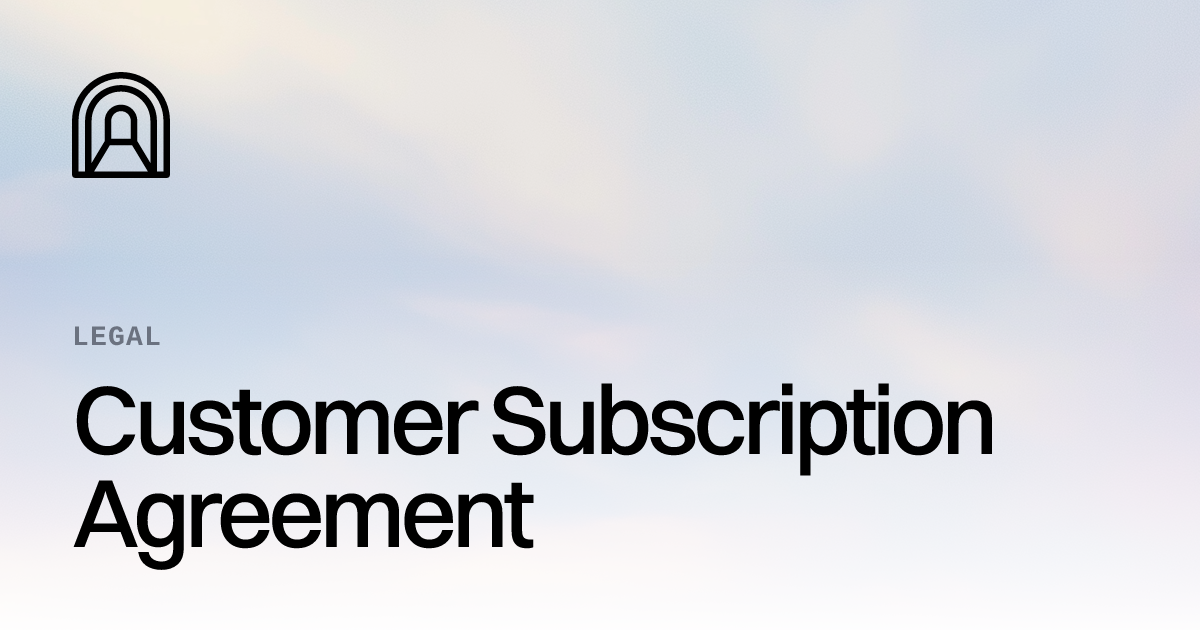 Customer Subscription Agreement